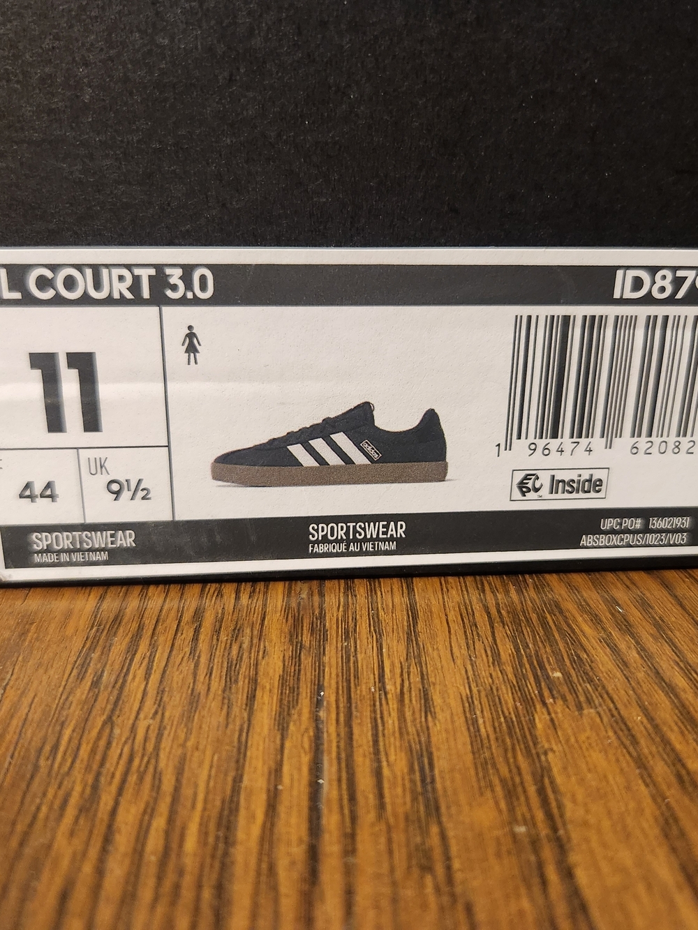 adidas Black and White VL Court 3.0 Low-Profile Sneakers